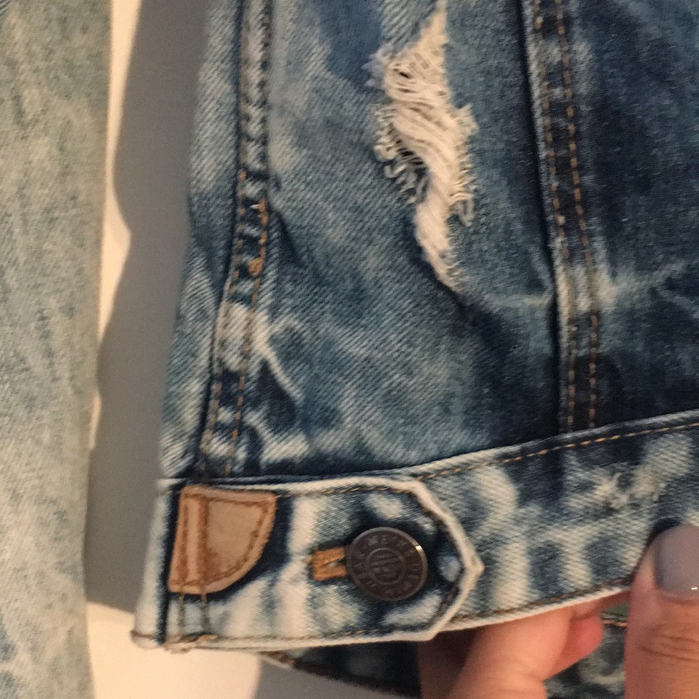 Zara TRF fitted denim jacket size S fits XS - Picture 7 of 11